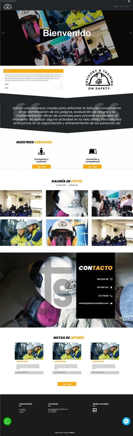 Ejemplo de página web informativa